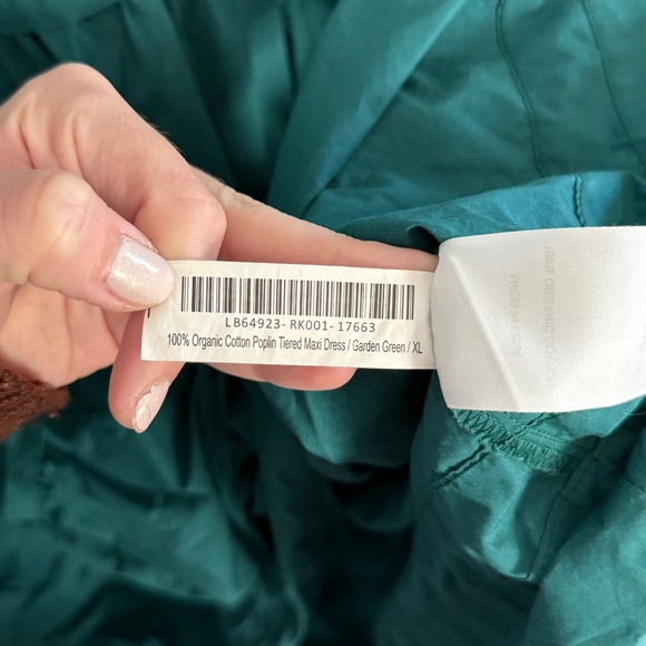 Quince 100% Organic Cotton Poplin Tiered Maxi Dress in Garden Green - XLarge - Picture 5 of 6